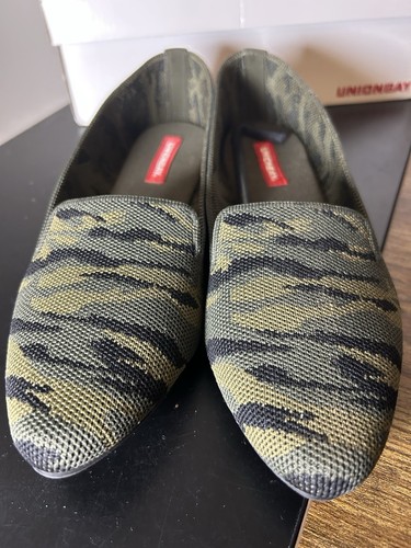 UNION BAY WELLA Camo Print Flats Women's Size 8M Green/Tan/Black With Box - Picture 2 of 9
