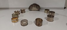 4 Vintage Metal Napkin Rings Mixed Brass & Silver Tone Tableware Set