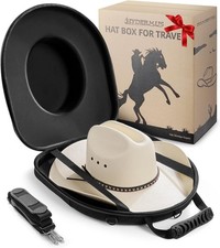 Durable Waterproof Hat Box - Crush Proof Case for Fedora Western Hats