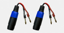 2 Two Banana Plug to Female SpeakON Speaker Cable, 14 Ga Speaker Wire