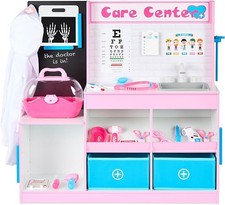 (sky8464) BCP Pretend Play Consultorio Médico, Centro Médico de Madera-Rosa
