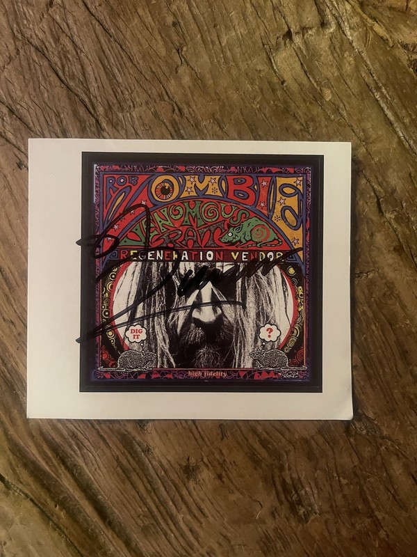 Rob Zombie, Hand Signed 4X4 Sticker. Hellbilly Autographed Rock Legend.