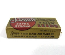 Vintage 60s Scripto Mechanical Pencil Lead HB Medium Soft Pack USA 1 3/8 .46