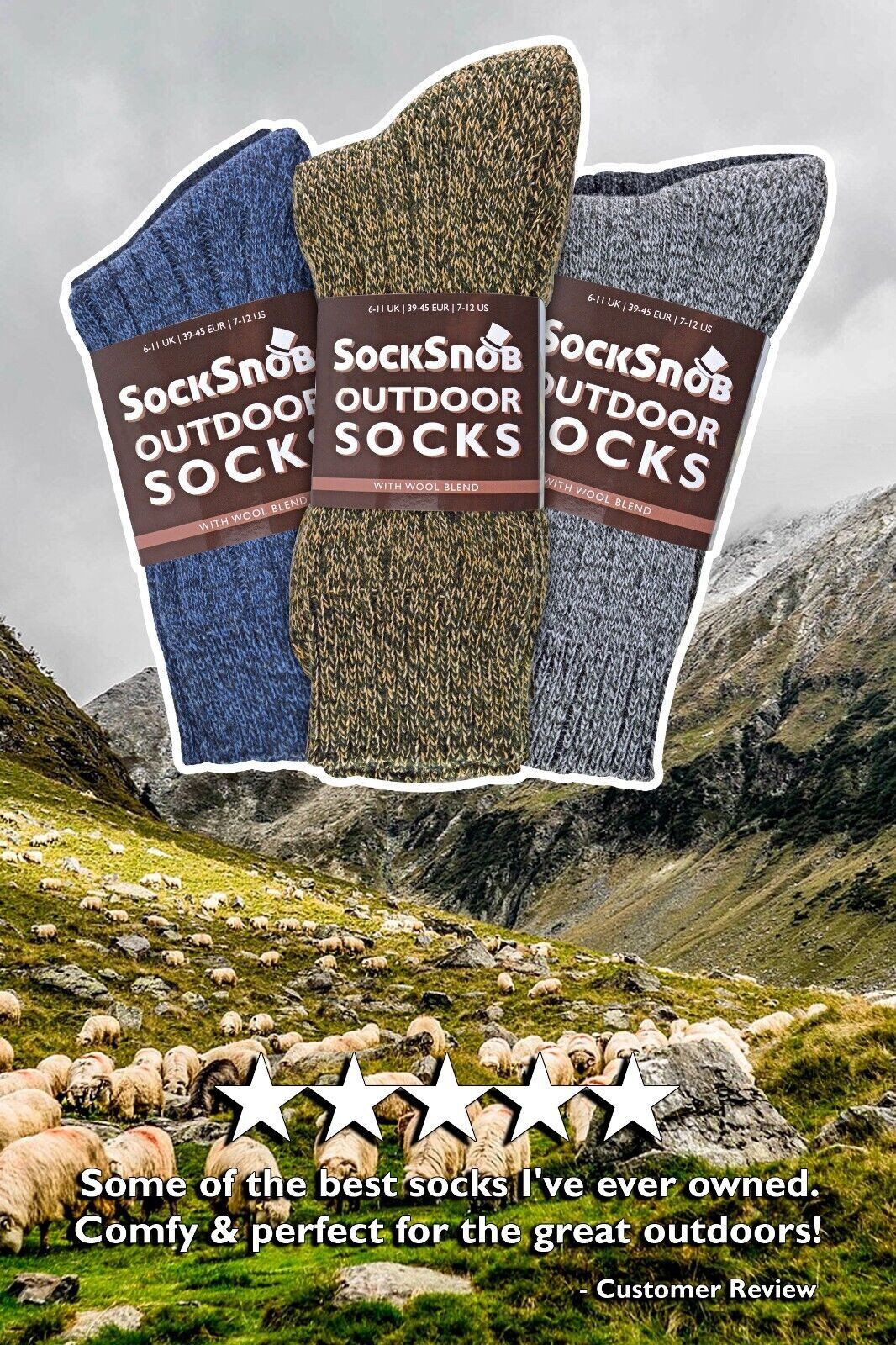 SAOLA 3 Paia Calzini Uomo Suola Imbottita Misto Lana Passeggio Escursionismo per Stivali