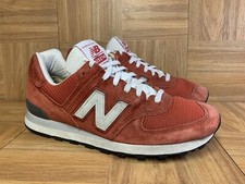 RARE🔥 New Balance 574 Red Leather Sneakers Made in the USA Sz 10.5 US574M1