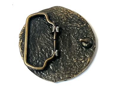 Brass 7th Cavalry Rough Riders Civil War Military 1970s Vintage Belt Buckle