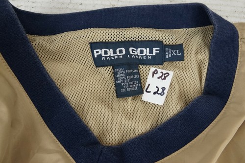 VTG Polo Golf Long Sleeve Windbreaker Pullover Beige Men's XL - Foto 6 di 6