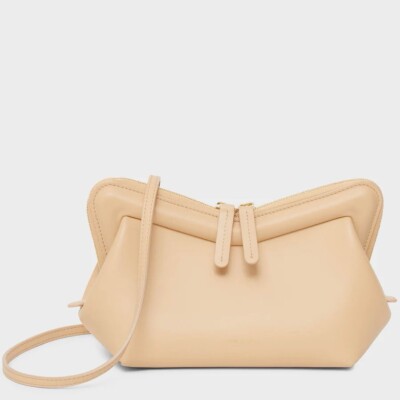 NWOT $695 Mansur Gavriel Designer Mini M Frame Leather Crossbody Bag Sand Beige