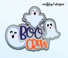 CRAFTECAFE halloween BOO CREW TITLE premade paper piecing scrapbook diecut piece