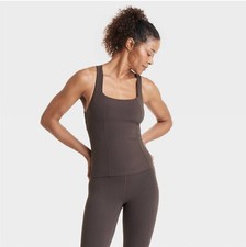    Women's All In Motion Rib High Neck Racerback Cropped Tank Top XXL  