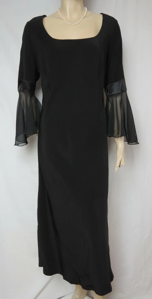 Laura Ashley Kleid 40 schwarz Flatterärmel Hochzeit Abendkleid vintage Chor - Bild 2 von 4