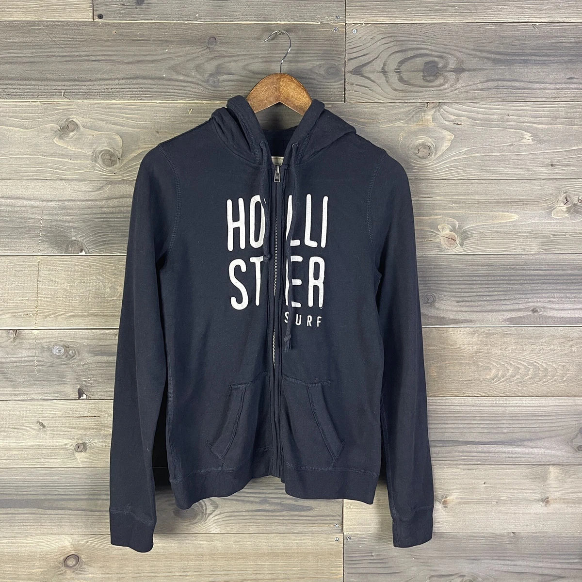 Hollister Surf Women s Navy Blue Zip Up Hoodie Jacket Size Medium
