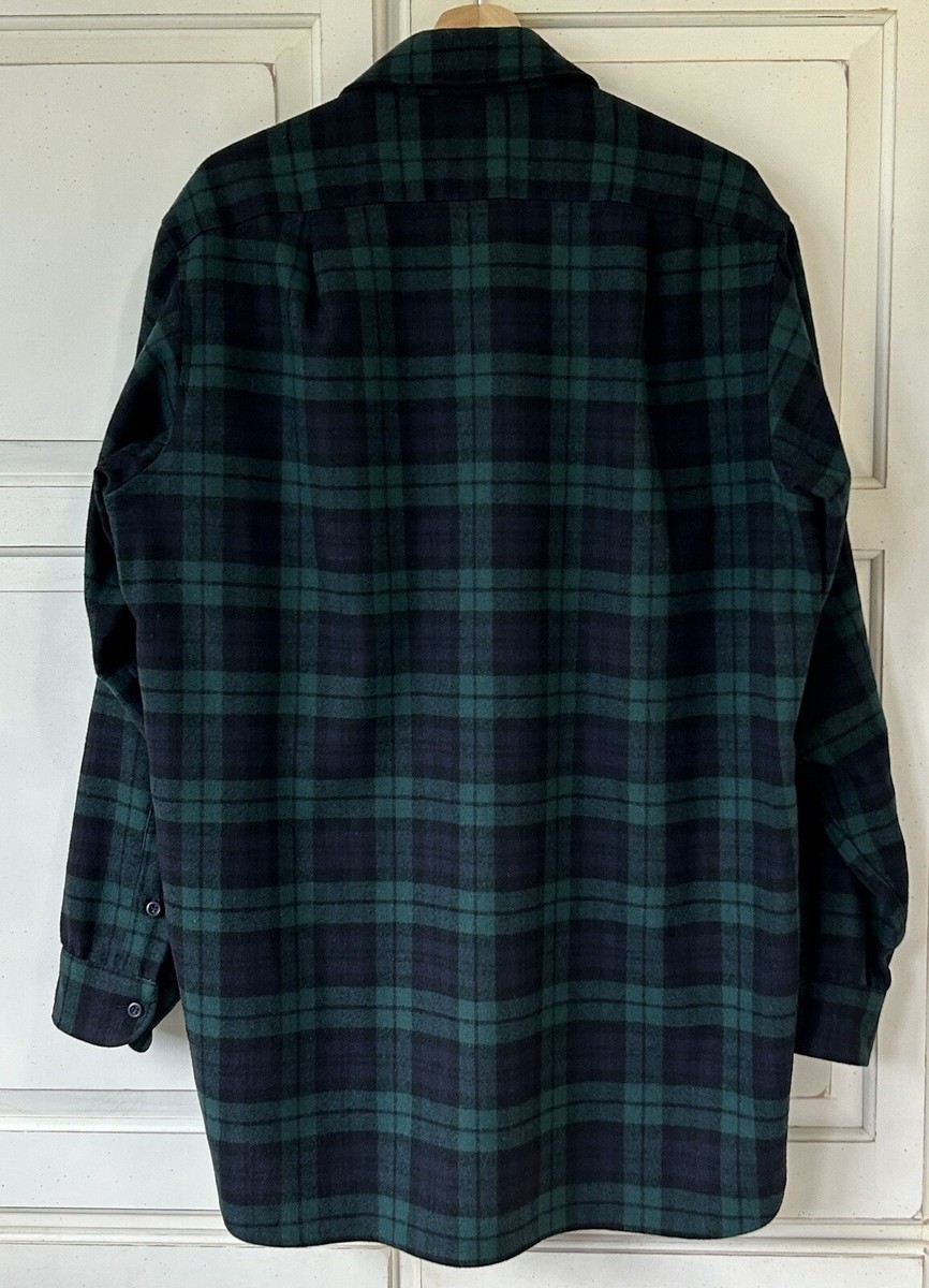 Vintage PENDLETON Wool Black Watch Tartan Plaid Field Shirt Vintage PENDLETON Wool Black Watch Tartan Plaid Field Shirt