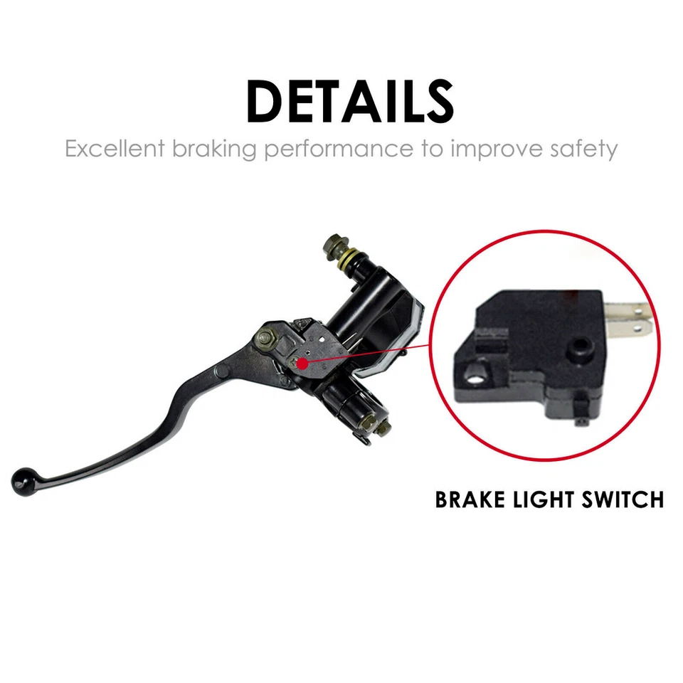 7/8" Motorcycle Right Brake Levers Master Cylinder Reservoir Lever M10 US - Image 4 of 4