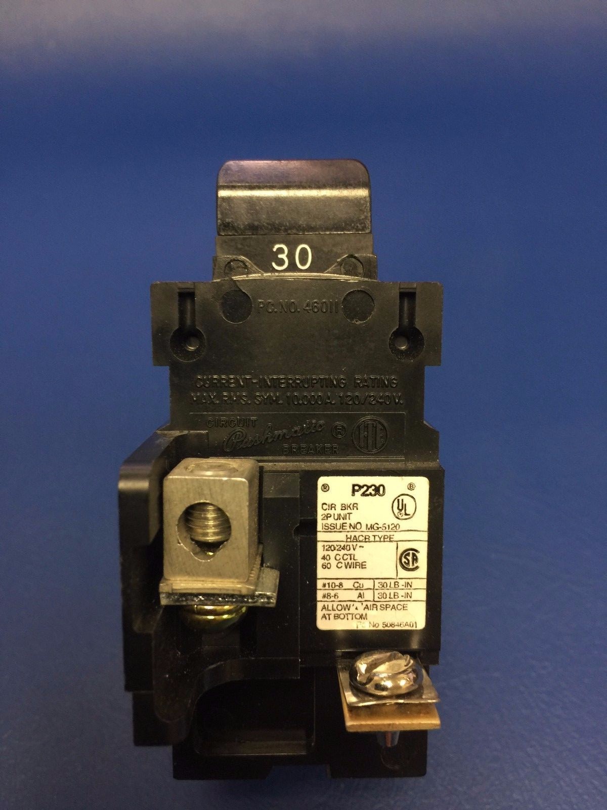 Interruttore Bimetallico Usato Funzionante Interruttore Magnetotermico PUSHMATIC Siemens ITE Gould 2 Poli 30A - Usato Ma Funzionante, Modello P230 Ricambio Quadro Elettrico Vecchio Tipo - Foto 3