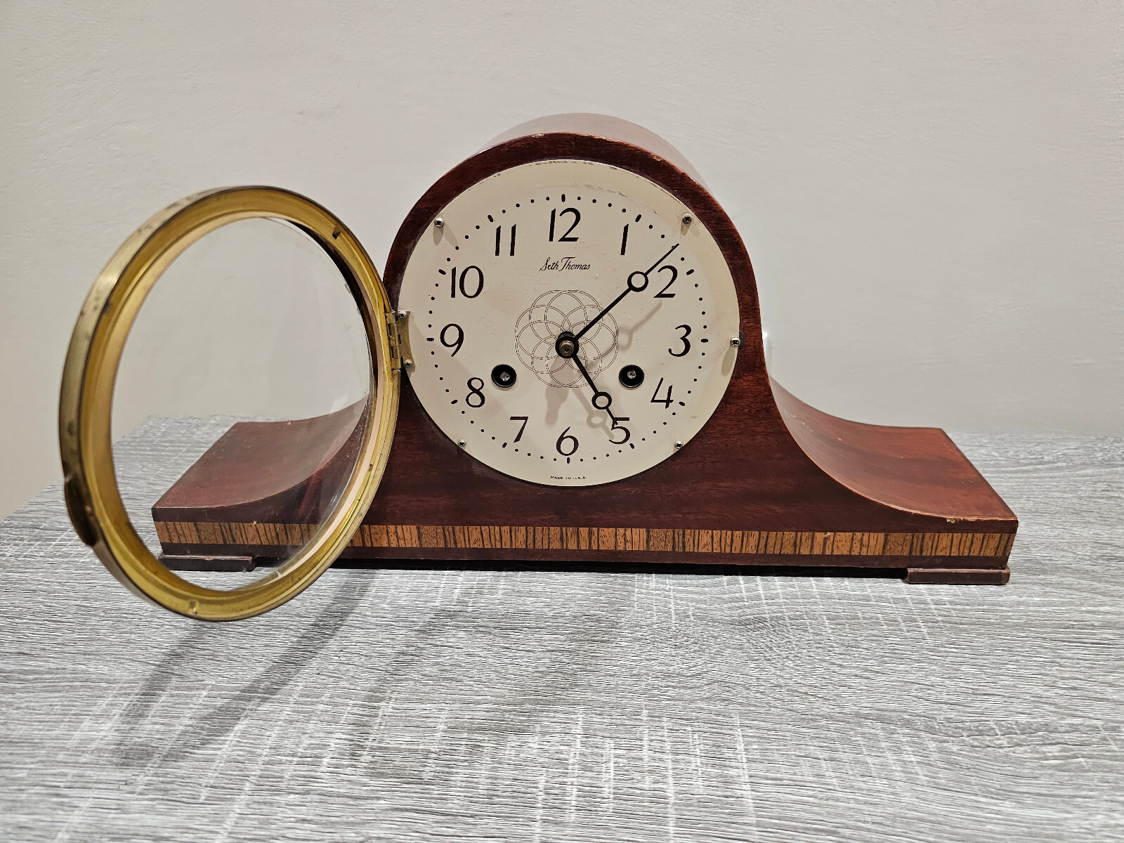 !KEEPS TIME, CHIME ISSUE! Seth Thomas Mantle Clock Lynton2W Movement