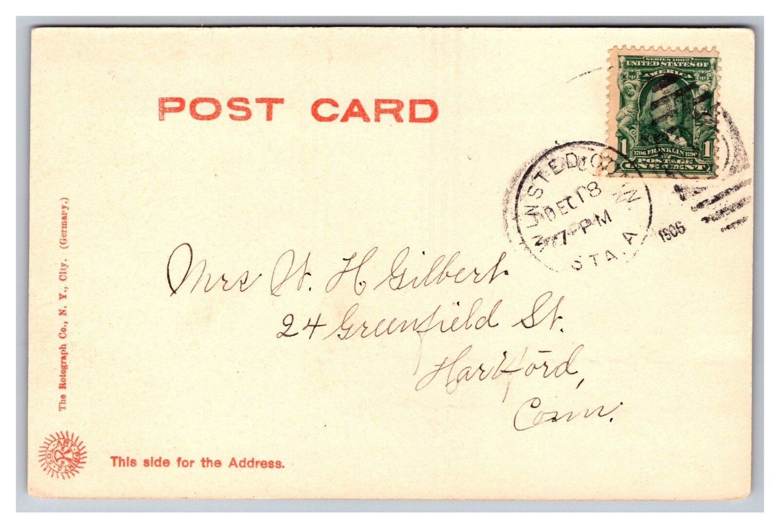 Winsted CT View near Highland Lake Hotel Undivided Back Postcard Posted