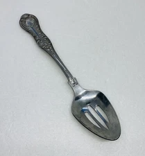 Rare National Stainless Large Serving Spoon 8.5” Seashell Handle Japan 30