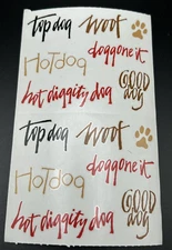 MRS GROSSMAN's - VTG 2004 - DOG CAPTION Stickers - 2 Perforated Roll Sheets NEW