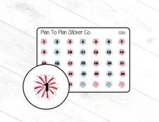 2265~~Firework Date Cover Planner Stickers.