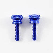 2 Pieces Aluminum Alloy M4 Thumb Screws Blue for RC Boat, Radio Box