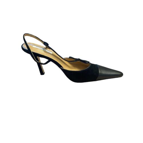 Tony Bianco Harmony Slingback Heels Pointed Toe Bow Detail Black Suede Size 10 - Picture 3 of 11