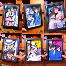 Detective Conan Jimmy Kudo Mouri Ran 3D Art Painting Photo Frame Hang Painting