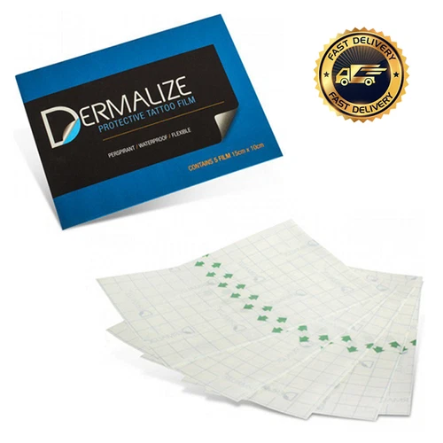 Dermalize Pro Tattoo Aftercare Sheets - Coverup Film Heal - 5 Pack - 15cm x 10cm