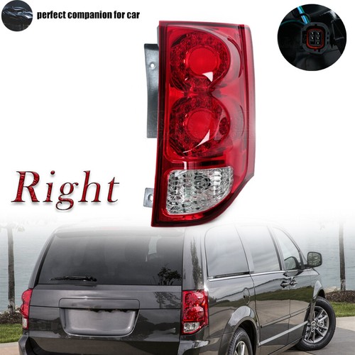 Right Passenger Side LED Tail Light Assembly For Dodge Grand Caravan 2011-2020 - Chrome Housing Red Lens