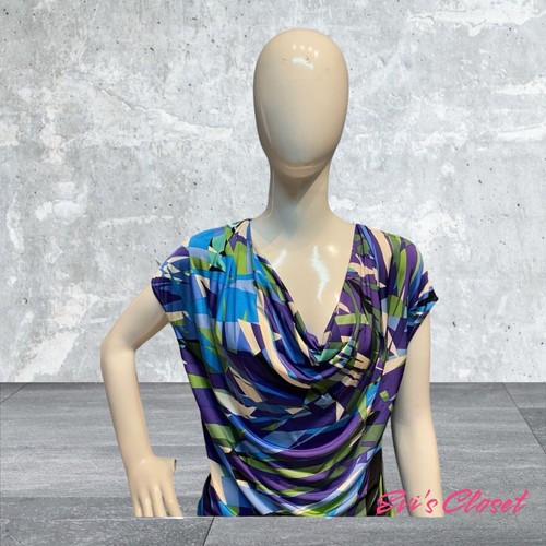 BCBG Max Azria Blue Green Multi Color Women’s Dress Bottom Is Lined Size M - Picture 9 of 14