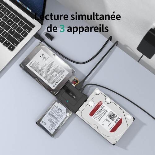 Convertisseur USB 3.0 vers IDE SATA - Lecteur de disque dur externe SATA vers... - Photo 5/7