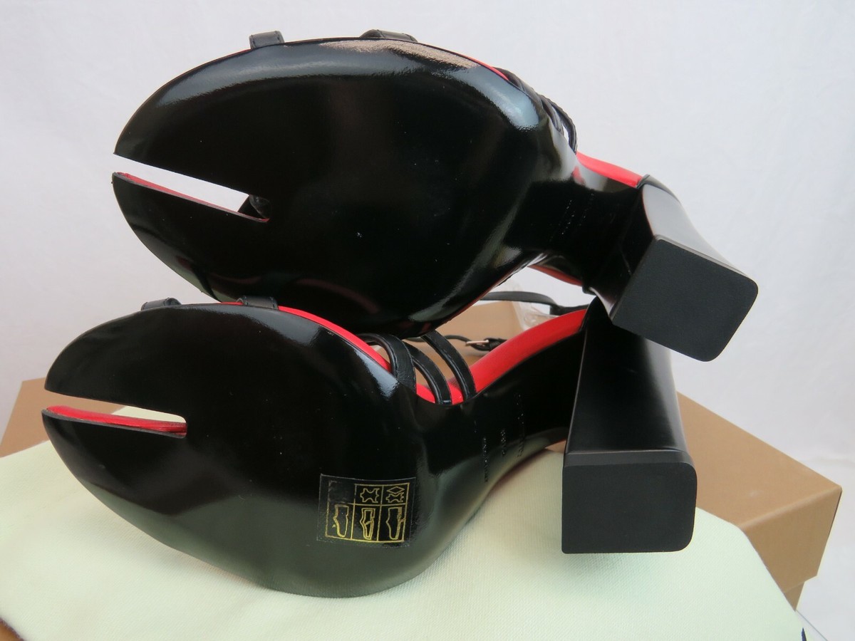 BURBERRY★素敵!HOVE BLACK LEATHER ANKLE STRAP THONG SANDALS NIB BURBERRY HOVE BLACK LEATHER BUCKLE ANKLE STRAP THONG