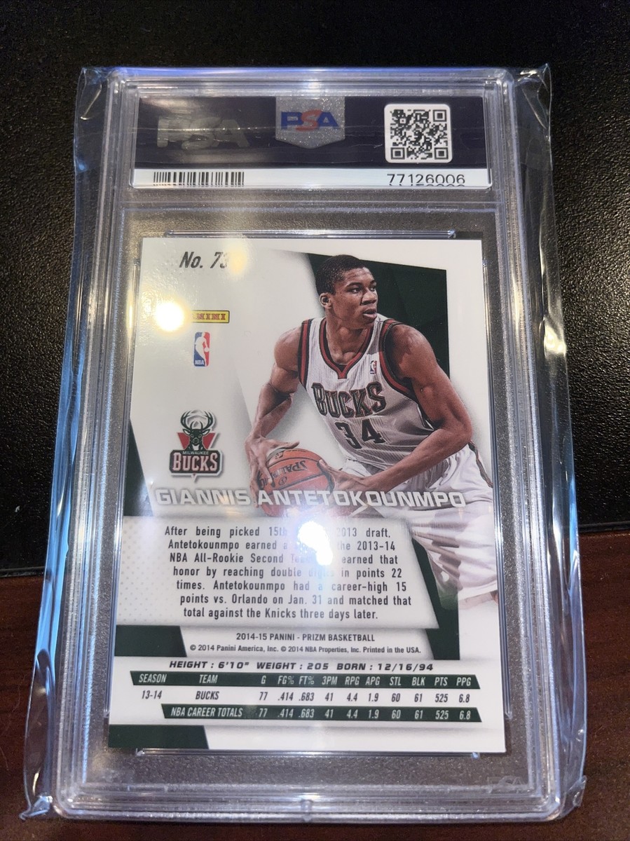 2014-15 Panini Prizm Giannis Antetokounmpo Second Year Psa 9