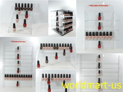 Nail Polish Wall Rack Acrylic Hold up 36, 60, 72, 96 Bottles / Choose Any Size
