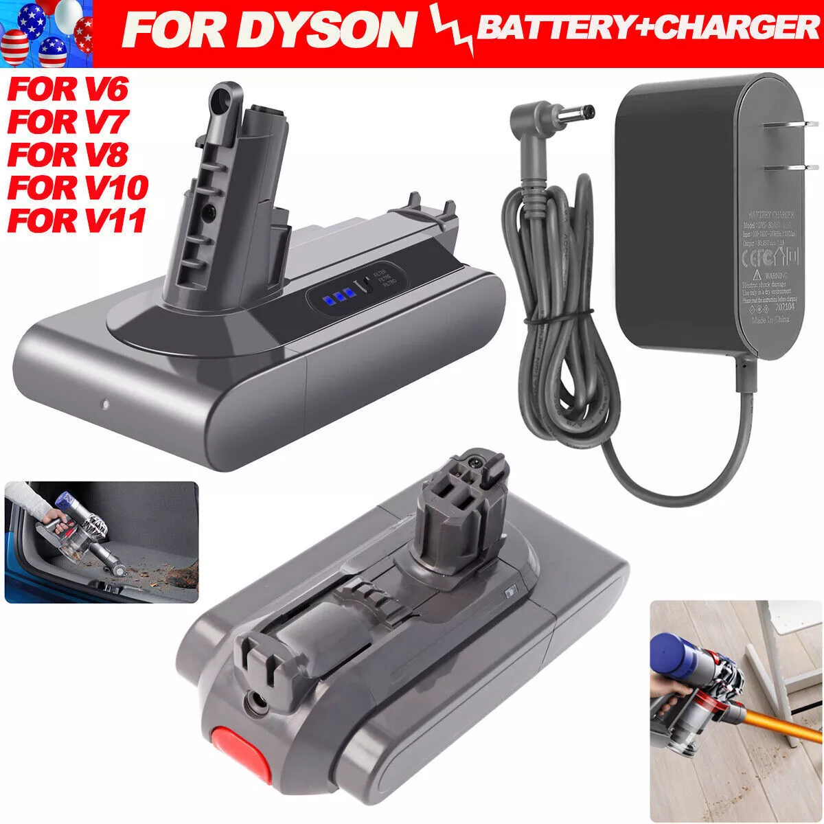 9.5Ah for Dyson V6 V7 V8 V10 V11 SV11 SV12 battery Animal Absolute