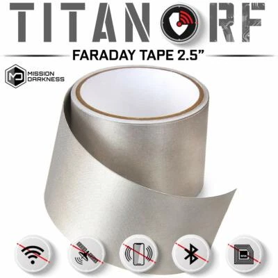 MISSION DARKNESS TitanRF Faraday Tape - 2.5in W x 10ft L Conductive Adhesive Roll