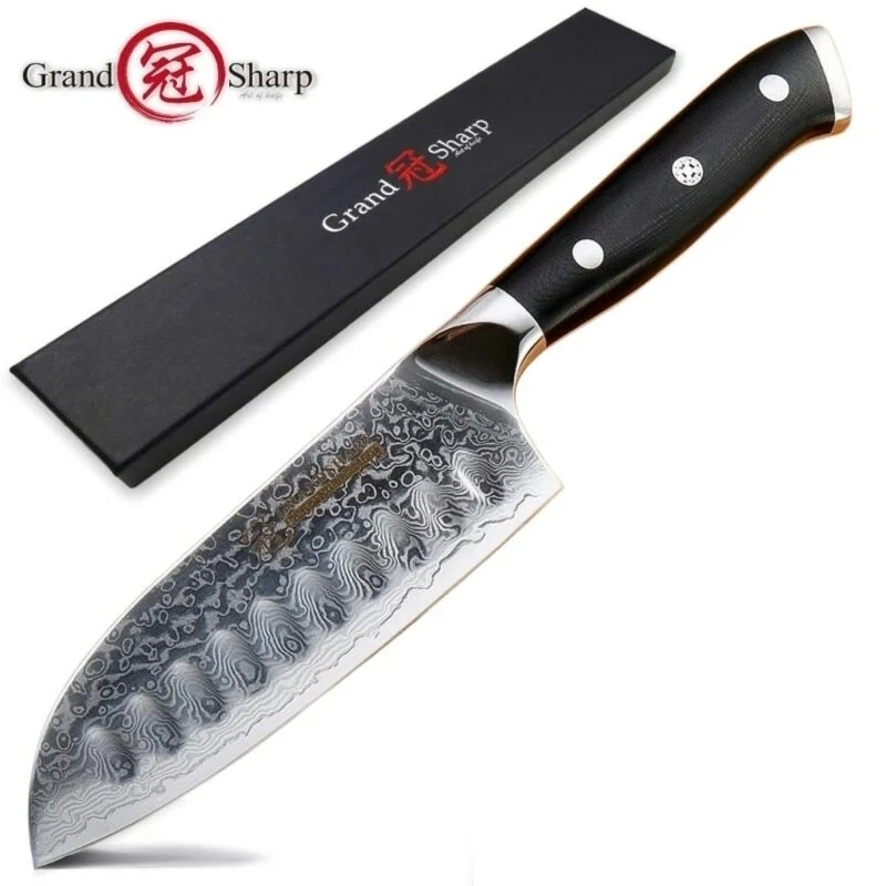 5 Inch Santoku Knife VG10 Japanese Damascus Stainless Steel 67 Chef Knife