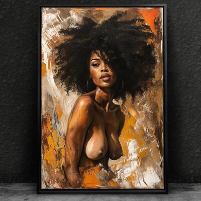   Wandbild, Afrikanische Frau Kunst, Nackterotik Acrylglas, Leinwand, Poster
