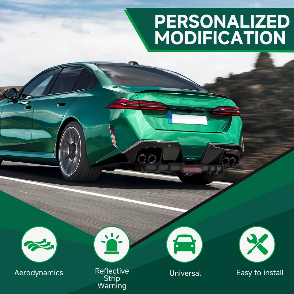 Difusor traseiro 6 spoiler divisor barbatana de tubarão spoiler para Mercedes Benz A45 AMG W176 - Imagem 2 de 4