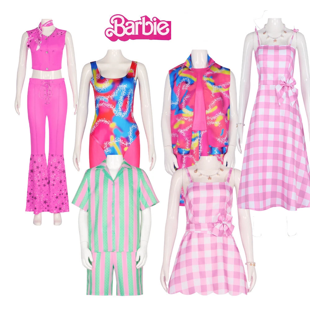 Barbie Cosplay Costume for Women Margot Robbie Hawaiian Shirt Pink Top  Pants