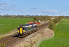 PHOTO  CLASS 156 156493 AT STONEHOUSE -  DIESEL UNIT 156493 APPROACHES STONEHOUS