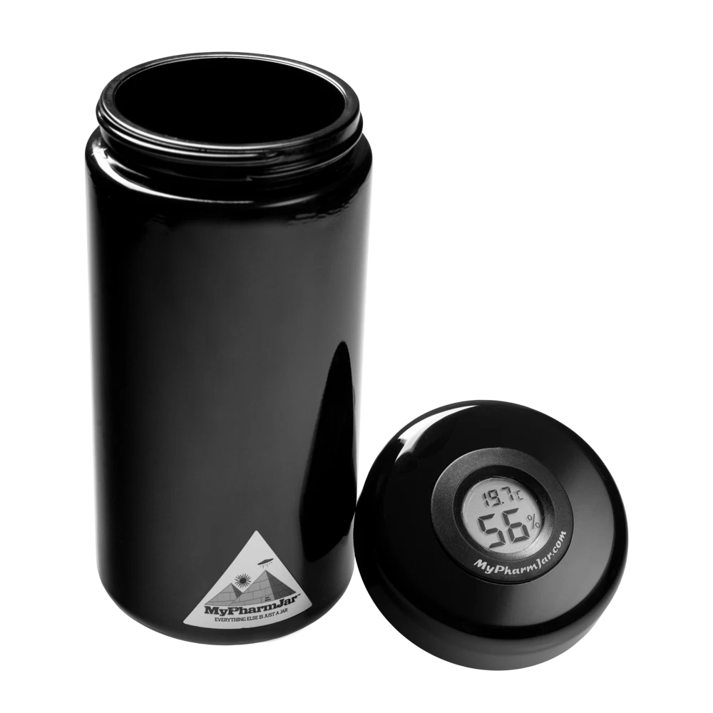 Mypharmjar 1Liter Herb Storage Jar w/ C/F sensor, Biophotonic Glass