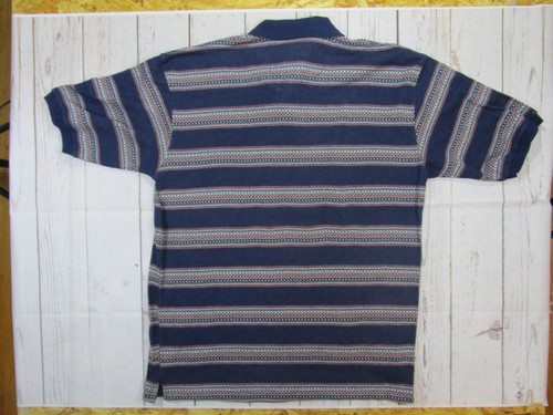 Preswick Moore SS Polo Shirt Large Aztec Nwt Cotton Golf Casual Stripe Vtg - Picture 2 of 7