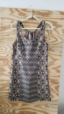 Banana Republic Women's Dress Above Knee Dress Geometric Printed Gray Size 4