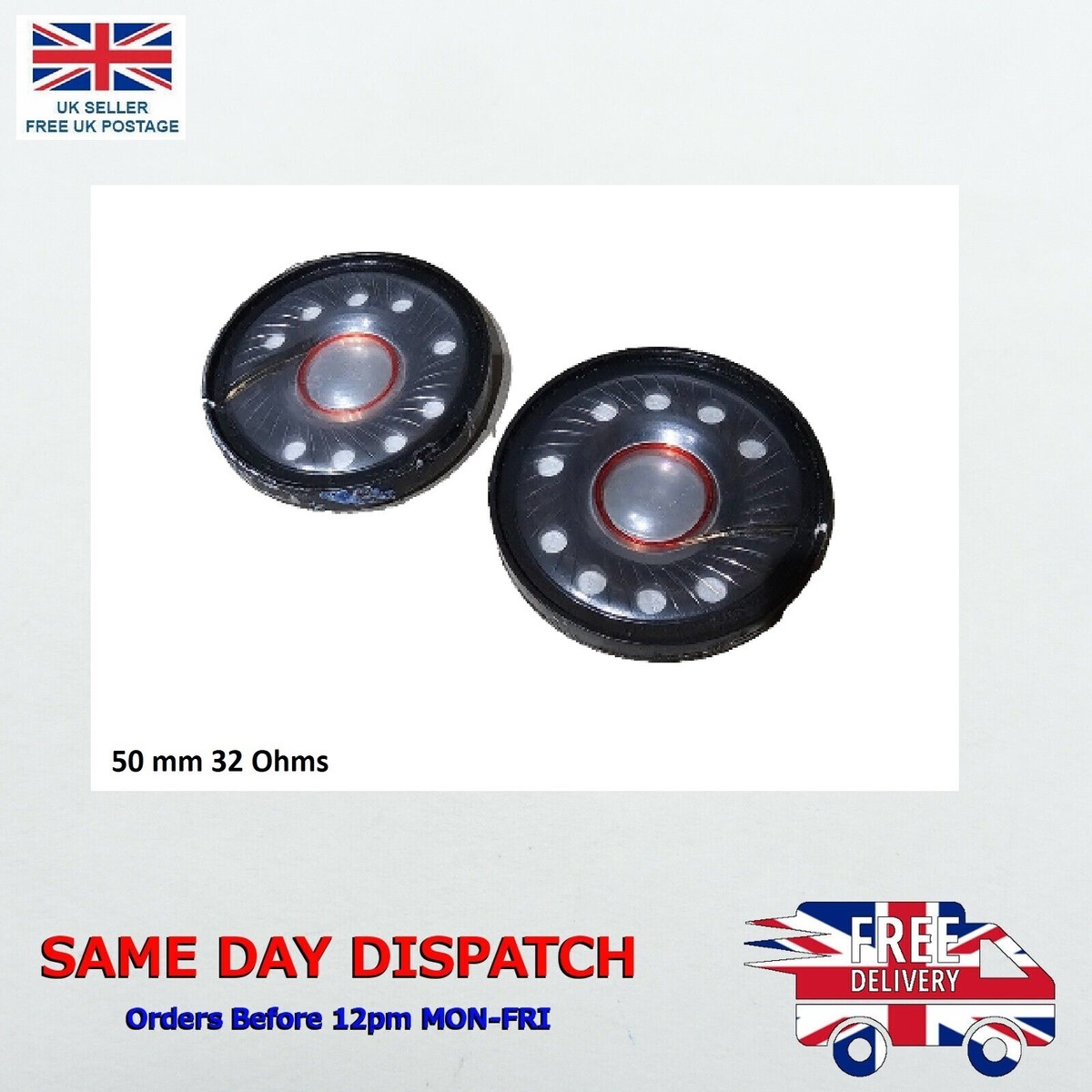 x Original Turtle Beach 600 Gen 1/2 50mm 32 Ohm Headphone Speaker Driver