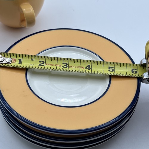 SET 4 TAZZE VINTAGE PAGNOSSIN IRONSTONE + PIATTINI GIALLO & BLU TREVISO ITALIA - Foto 8 di 9