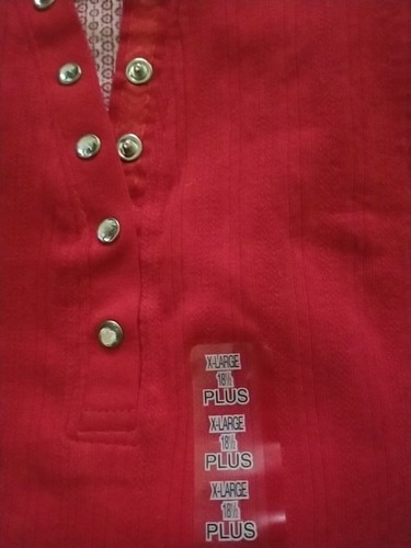 ARIZONA Junior GIRLS Cabaret Red LONG SLEEVE SHIRT Size XL+ (18.5 ) - Picture 6 of 19