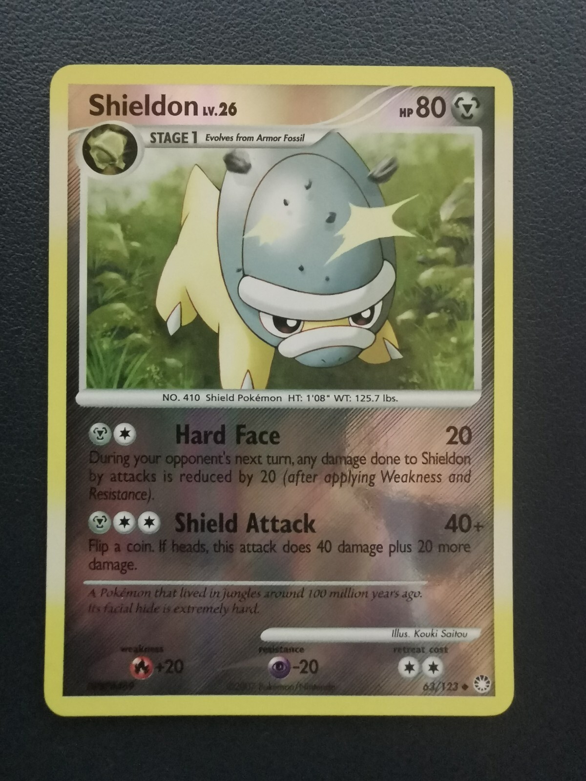 Pokemon Card Shieldon 63/123 D&P Mysterious Treasures Reserve Holo