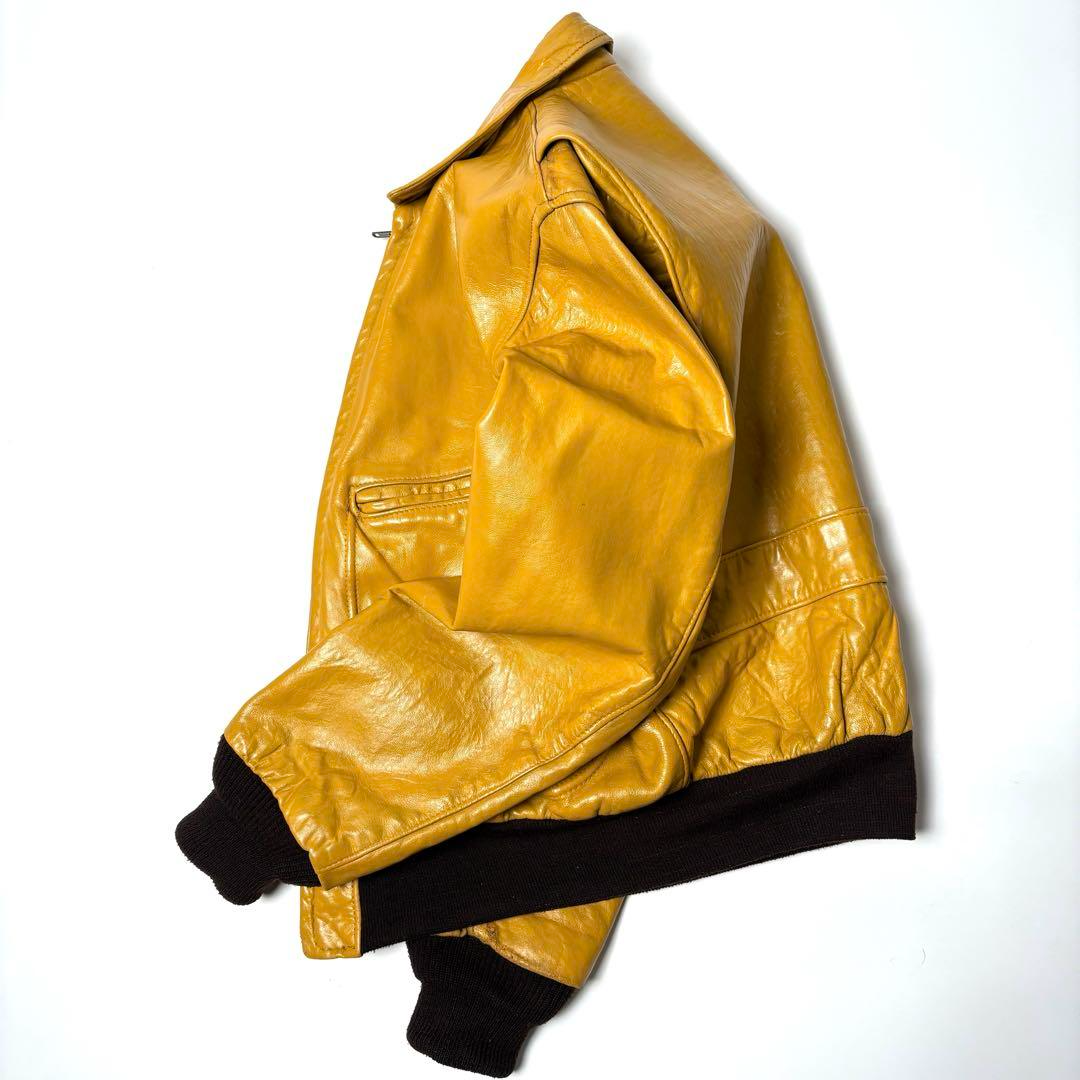 Schott leather jacket yellow 40 flight jacket from Japan | eBay Schott leather jacket yellow 40 flight jacket from Japan | eBay