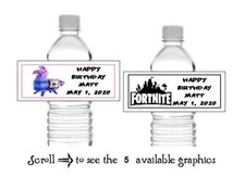 10 Personalized Fortnite Gaming Birthday Water Bottle Label Wrappers